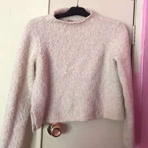 Aerie Cowl Neck Cream Cropped sweater